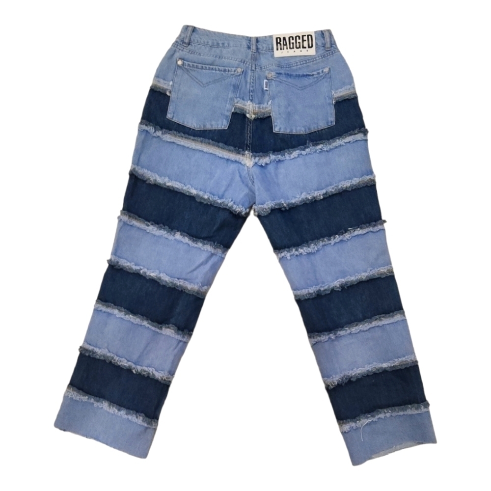 The Ragged Priest Two-Tone Stripe Panel Infringement Dad Fit Jeans - Size 30 - Picture 3 of 7